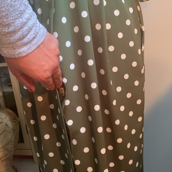 Iconic pretty lady dress!!! Vintage midi in a gorgeous green polka dot, Sz 12 - Picture 7 of 11